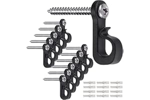 DURDIIY 6/12 Pack Screw Hooks Screw in Hooks with Anchor Plugs Q-Hanger Hooks Outdoor Screw Hooks, Hooks for Hanging Garden Hooks Cup Hooks Screw Hook for Hanging Christmas Lights, Wind Chimes (12 Pcs)