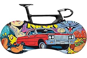 RIVERHIKER Stretchy Bike Wheel Cover, Anti-dust High Elastic Outdoor Indoor Washable Bicycle Protection Storage Bag(Red Car)