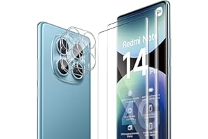 ELYCO Compatibile con Xiaomi Redmi Note 14 Pro 4G Vetro Temperato, 2 Pezzi Pellicola Protettiva + 2 Pezzi Pellicola Fotocamera, 9H Durezza Anti-Graffo/Anti-Impronta Niente Bolle Schermo Pellicola