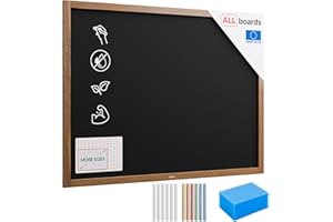 ALLboards Lavagna Nera da Gesso con Cornice in Legno 120x90cm, Scrivibile con Gessetti e Pennarelli a Gesso, Per Bar, Ristoranti, Menu, lavagne cancellabili per ristorante, lavagna di legno