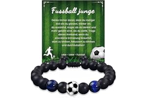 TPZORJX Idee Regalo Ragazzo, Braccialetti Figlio, Bracciale di Calcio per Ragazzi, Regali di Compleanno Natale per Ragazzi Figlio, Regalo Ragazzo 8 9 10 11 12 13 14 Anni Bracciale Bambino