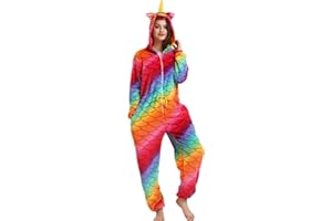 Kenmont Licorne Pyjama Adulte Animal Cosplay Halloween Costume Combinaison Nuit Vêtements Soirée de Déguisement