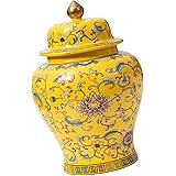 perfk Jarrón de Jengibre, jarrón de cerámica de Estilo Chino Antiguo para Flores, Tarro de, jarrón de cerámica para el hogar,