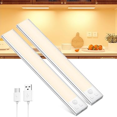 Laliled Unterbauleuchte Mit Bewegungssensor – 30 Cm, 86 LEDs, USB-ladbar, 3 Farbtemperaturen