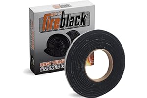 FireBlack Hi Temp BBQ Smoker Gasket Self Stick 15 ft High Heat 1/2 x 1/8 Black