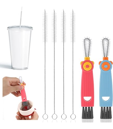 3-in-1 Multifunktionale Reinigungsbürste,Spaltreinigungsbürste, Wasserflaschen-Reinigungsbürste,Tassendeckel-Reinigungsbürste, Reinigungsbürste Für Den Deckel Des Bechers(3 Stück