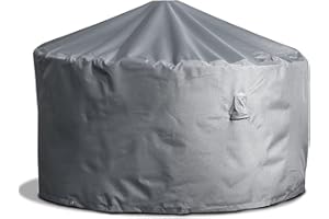 MEHR GARTEN Funda protectora para mesa de jardín redonda | Ø 125 x 71 cm | Poliéster tejido Oxford 600D, color: gris