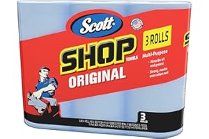 SCOTT SHOP ORIGINAL Heavy Duty Blue Towels - 3 Rolls x 55 Sheets (165 Total)