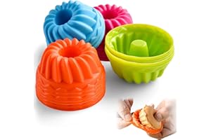 Yagaspantery 24 Pezzi Stampo per Gugelhupf in Silicone, Riutilizzabili Mini Stampi per Muffin, Stampo per Ciambelle, Budino, Gelatina,Torte (4 colori)