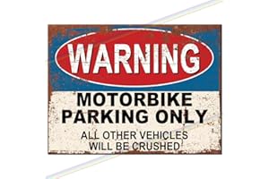 SIGNS 2 ALL Plaque murale en métal à suspendre avec logo Moto Parking Only Man Cave 20 x 15 cm