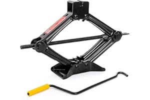 Fasmov 1500kg Cric Losange Cric Auto Levage avec Manivelle pour Auto SUV, Noir