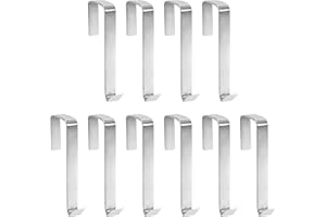 VANTASII 10 Pack Over The Door Hook, Sturdy Over Door Z-shaped Metal Hanger Heavy Duty Metal Hook Upgraded for Hanging, Towels, Clothes, Bags, Cubicle, Bathroom Use Fits 1 3/4 Inch Thick Doors (Silvery)