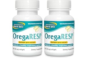 NORTH AMERICAN HERB & SPICE OregaResp P73 - 60 Softgels - Pack of 2 - Supports Immune & Respiratory Health - Multiple Spice Oil Complex with Oreganol P73 Oregano Oil - Non-GMO - 60 Total Servings