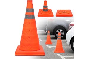 UIQVQIU Faltkegel Warnkegel, 45cm Reflektierender Verkehrskegel, Orange Verkehrsleitkegel Pylone Faltbar, Leitkegel Faltbar Warnkegel Sicherheitskegel für Straße Sicherheit (1 Stück Orange)