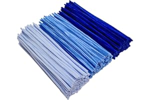 YYUENG TAK 300 Piezas Limpiapipas Chenilla azul(30CM x 6mm),Limpiapipas azul para manualidades: para hacer flores, animales, decoraciones para el hogar y actividades creativas,Blue Pipe Cleaner