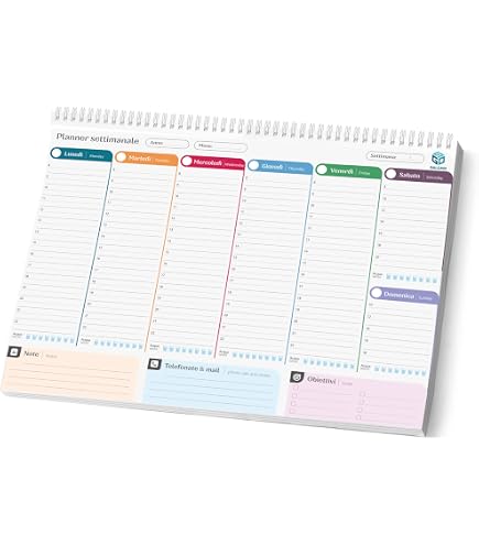 Planning Settimanale A3 2025-2026 (16 Mesi) - Agenda Spiralata 42x30 Cm, Orario 7-22, Ideale Per Insegnanti E Professionisti