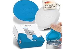 FRISCHFRESH - Couvercle pour canette de boisson: 0,25/0,33-0,5l+ (bleu et blanc, 0,25l) (Conforme REACH, BPA-free) Parfaite protection en festivals, à la plage, dans le jardin et en déplacement