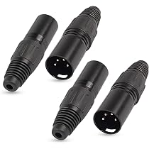 4 Adattatori Passanti XLR Maschio A XLR Femmina Per Pannello D-Size