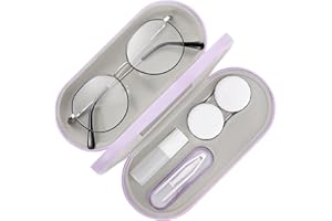 MoKo Brillenetui, Doppelseitiges Brillenetui mit Spiegel Tragbar Kratzfest Doppeletui für Brillen Sollenbrillen Lesebrillen Kontaktlinsen