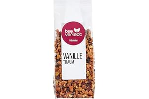 TEE VERLIEBT FRUTEG Luźna herbata owocowa Wanilia Dream 200 g | Herbata owocowa luźna - najlepsza jakość liści | Smaczny skład herbaty mieszanki z wanilią pomarańczową róży hibiskus | Herbata luźna 200g.