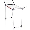 Leifheit Pegasus 150 Solid Slim Clothes Airer, Foldable Clothes Rack for Outdoor and Indoor, 15 m Capacity Clothes Rack, Compact and Sturdy Clothes Horse
