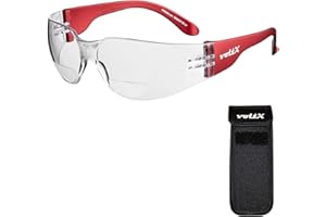 voltX ‘Grafter’ BIFOKALE (KLAR +1.5 Dioptrie) Leichtgewichts Industrie Lesen Schutzbrille, Anti Fog UV400 Linse/Sportbrille für Radler – Erweiterbarer Sicherheitsbeutel