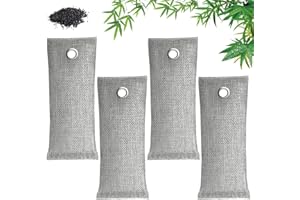 Dhisperares 4 stycken skåp aktiva kolpåsar, 16,7 x 7 cm/75 g luktpåse | Upphängbar luftreningspåse av bambukol, återanvändbar aktivt kolpåse för garderober, skor, bilar
