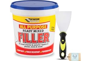 AVATOPIA Ever build Ready Mixed Cement Filler 600g – All Purpose Interior & Exterior Wall Plaster & Brick Filler – White – Includes 3" Flexible Tool – Concrete Mix & Wallpaper Paste Ready Mixed Compatible