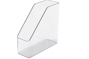 WIZEFOLK File Organizer Rack Trasparente,Portariviste formato, Portariviste Rack Organizzatore da scrivania Organizer Cartella Ufficio Verticale File Sorters, per organizzazione e conservazione dell'ufficio