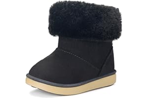 Gaatpot Botas para Invierno Niña Botines de Nieve Niños Zapatos de Calentitas Forradas Cómodas Antideslizante Boots 20-29EU