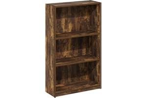 ‎FURINNO Furinno JAYA Simple Home 3-Tier Bookcase with Adjustable Shelf, Amber Pine