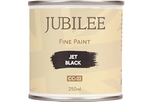 Guild Lane Jubilee Fine Paint - Jet Black - Furniture, Metal, Fabric, Glass & More - Indoor & Outdoors - Water-Based Acrylic Paint - 250ml