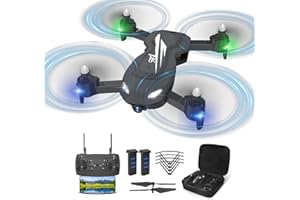 Wipkviey T26 Dron con Cámara 1080P HD - C0 Drone Profesional para Niños y Principiantes Transmisión FPV, Con 2 Baterías y Bolsa Portátil,Con Video WiFi en Vivo Quadcopter RC con 2 Baterías 26 Mins