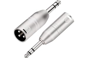 Adaptador TISINO Jack a XLR, adaptadores equilibrados de un cuarto de pulgada 6,35 mm macho a XLR macho - Paquete de 2