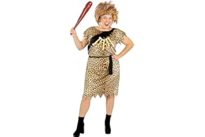 Funidelia | Disfraz de troglodita para mujer Edad de Piedra, Cavernícolas - Disfraz para adultos y divertidos accesorios para Fiestas, Carnaval y Halloween - Marrón