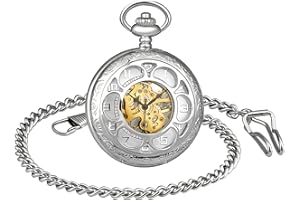 SUPBRO Damen Herren Taschenuhr Loch Analog Mechanische Kettenuhr Uhr Pocket Watch mit Halskette Pullover Kette Digital