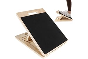 FoiiLiio Tavola Inclinata in Legno,Tavola di Equilibrio Regolabile con 5 Angoli di Inclinazione, Tavola Inclinata per Polpaccio Pieghevole Antiscivolo per Esercitare l'equilibrio del Corpo