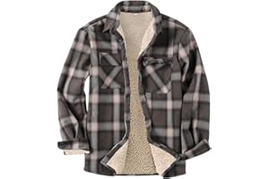 Duohropke Camicia da uomo a quadri, in flanella, per il tempo libero, per il boscaiolo, con fodera in pile, con tasca sul petto