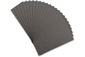 STEBRUAM Carta Abrasiva 21 Pezzi Kit, Carta Vetrata per Legno in Grane 400 Grinta, Sandpaper Carta Vetro Impermeabile Levigatura a Secco e Umido