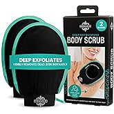 Dermasuri Exfoliating Body Gloves &ndash; Double Pack Exfoliator and Tanning Remover &ndash; Skin Care Man Woman &ndash; Relaxing Spa Gift &ndash; 2
