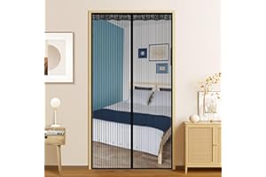 HRSMTY Moustiquaire Magnétique Pour Porte, Auto-AdhéSif en Maille Ultra Fine Aimantée Rideau, Fermeture Automatique Installation sans Outil Facile Anti Moustique Rideau,sans Percer