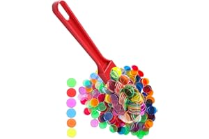 DACEFLOY “Magnetic Bingo Set Magnetic Rod,Colors 100 PCS Transparent Metal Ring Chips for Toy Marks,Homeschool Supplies Math Counters