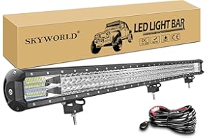 ‎SKYWORLD SKYWORLD 114 cm 612W LED Arbeitsscheinwerfer Bar Zusatzscheinwerfer LED Light Bar Auto Scheinwerfer Offroad Flutlicht Spotlight mit Kabelbaum für Auto Offroad SUV UTV ATV 12V 24V