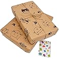 Luxury, Cat Wrapping Paper,2 Sheet pack,Cat Wrap, plus Free Cat Gift Tags. Kraft Paper Perfect for Birthday Wrapping Paper and 100% Recyclable for the Environment (Caricature Cats 2x pack)