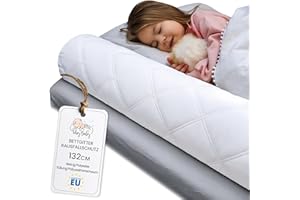 TOTSY BABY Barierka zabezpieczająca na łóżko – 132 cm zabezpieczenie przed wypadnięciem dla dzieci, łóżeczka i łóżka dziecięcego, ochronna rolka piankowa przed wypadnięciem
