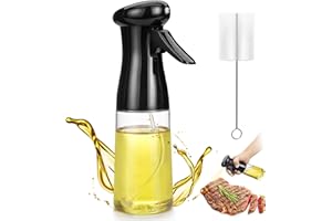 ztarraum Ölspender mit Pinsel, Essig-Spritzer, 200 ml Ölsprüher zum Kochen, Ölsprüher zum Kochen, Heißluftfräse, Grillen, Salat, BBQ, Backen (schwarz)