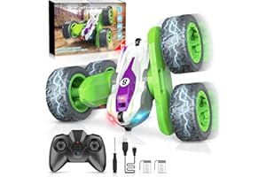 Gralal 4WD RC Stunt Car Toys for 3-10 Year Old Boys Gifts, 360° Flip 2.4GHz Remote Control Cars with LED Lights, Kids Boys Outdoor Garden Toys Age 3 4 5 6+