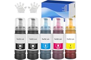 FANSHENG ET1810 Ink Compatible with epson ink refill bottles for ET-1810 ET-2861 ET-2860 ET-4800 ET-2810 ET-2811 ET-2812 ET-2814 ET-2815 ET-2830 ET-2711 ET-2726 ET-4700 Printer (5 Pack 2BK/C/M/Y)