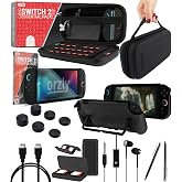 Orzly Pack de Accesorios para Nintendo Switch 2 - Funda de Transporte, Protector de Pantalla, Funda con Agarre, Cable USB-C,