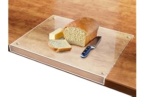 Ziamzra Akrylowa deska do krojenia, przezroczysta, 43 x 33 cm, z krawędziami, przezroczysta deska do krojenia, na ladę, prezent, przybory kuchenne, gadżety kuchenne, gadżety do ciasta, deska do chleba